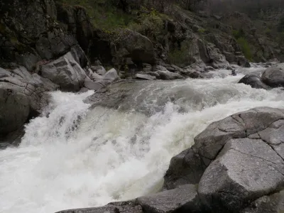Yohan à l'approche sur le Seuil du milieu des Gorges